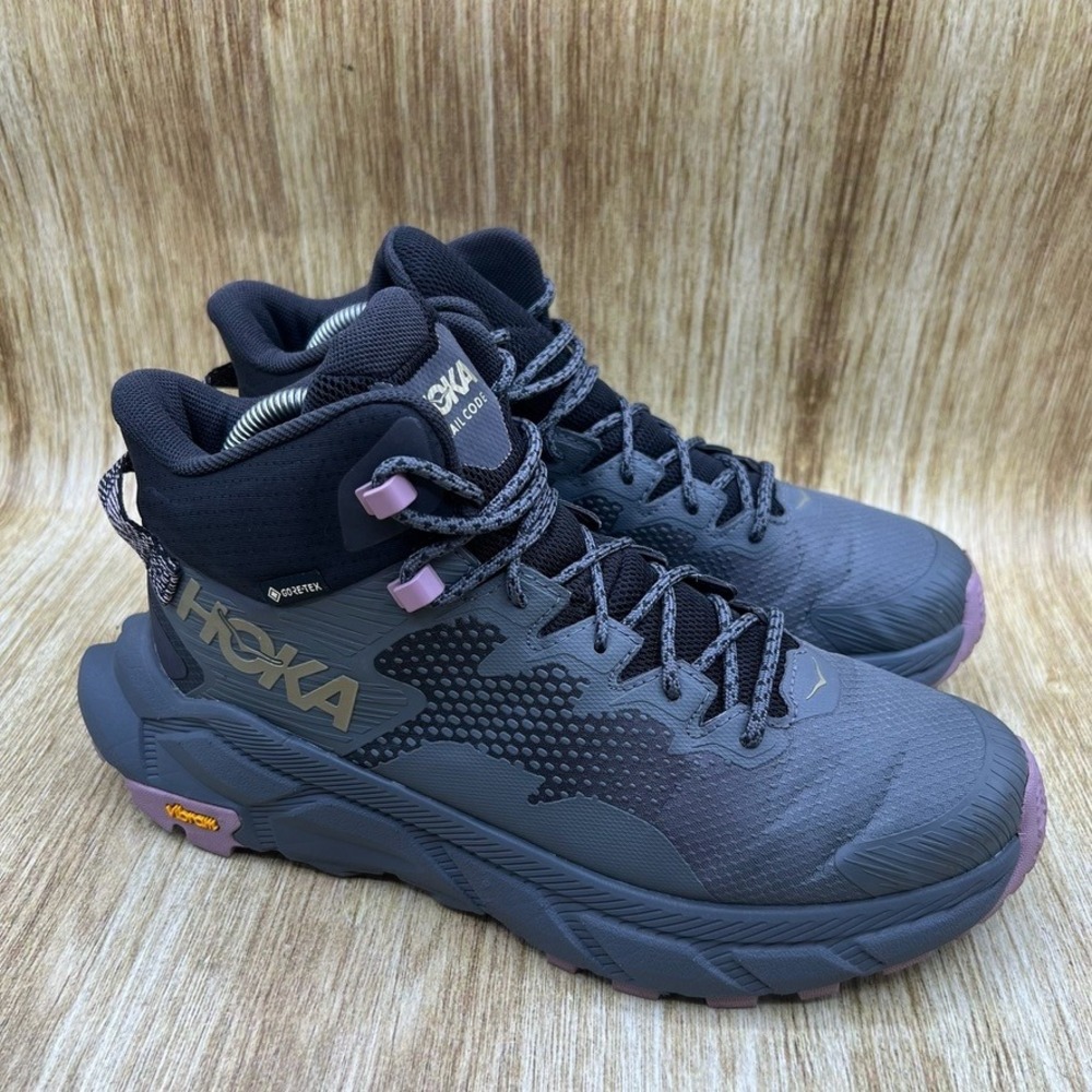 Hoka One One Trail Code GTX Womens 9 Black Hiking Boots Waterproof 1123166 BCSTL